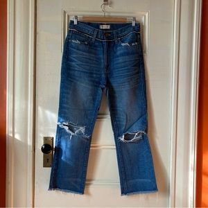 Madewell retro boot crop jeans distressed